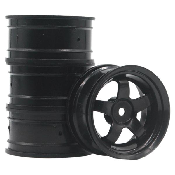 タミヤ1/10スケールRCカーモデルブラック用4本RCカーホイールリムホイールハブ