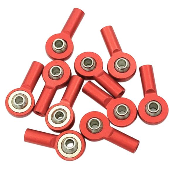 10個M2ボールジョイントボールヘッドバックルタイロッドエンド1 / 10RCカーアクセサリーレッド用