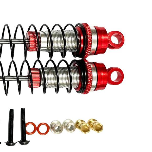 Losi Mini-T2.0 1 / 18RCトラックアクセサリーレッド用2xメタルリアショックアブソーバー