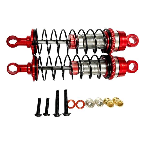 Losi Mini-T2.0 1 / 18RCトラックアクセサリーレッド用2xメタルリアショックアブソーバー