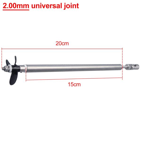 RCボートシャフトドライブシャフト、RCボートモデル用プロペラ付き20x15cm 2.0mm