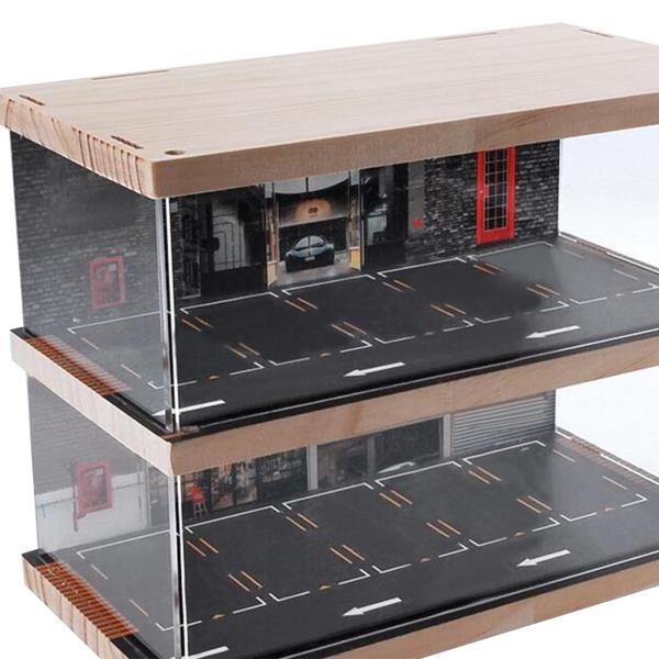 駐車場ディスプレイケース ダイキャストカー ガレージ 防塵コンテナ