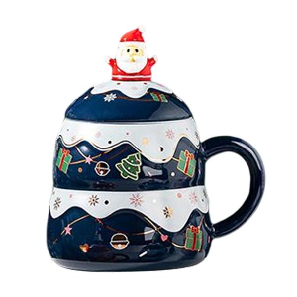 セラミック クリスマス コーヒー マグカップ 装飾 スプーンと蓋付き ペイントされたウォーターカップ ティーカップ ドリンクマグ パーティー｜stk-shop｜05