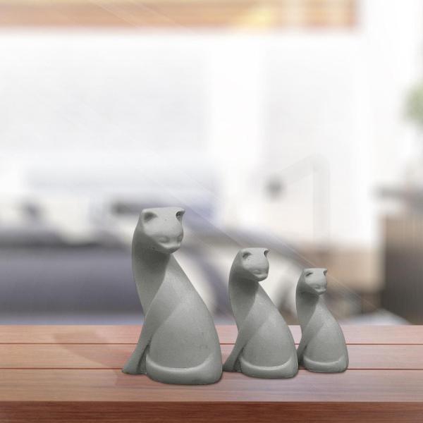小さな猫のフィギュア コレクション セット ミニチュア猫の置物 収集価値のある装飾用 , グレー