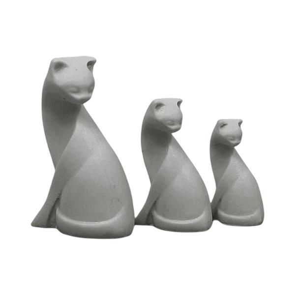 小さな猫のフィギュア コレクション セット ミニチュア猫の置物 収集価値のある装飾用 , グレー