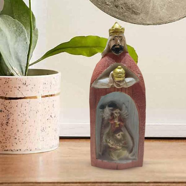 クリスマス キリスト降誕セット キリスト降誕のシーン 彫像 感謝祭 誕生日 勉強用 オレンジ