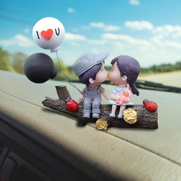 車のダッシュボードの装飾ミニチュアフィギュア像パーティーの女の子のギフトグレーボトム