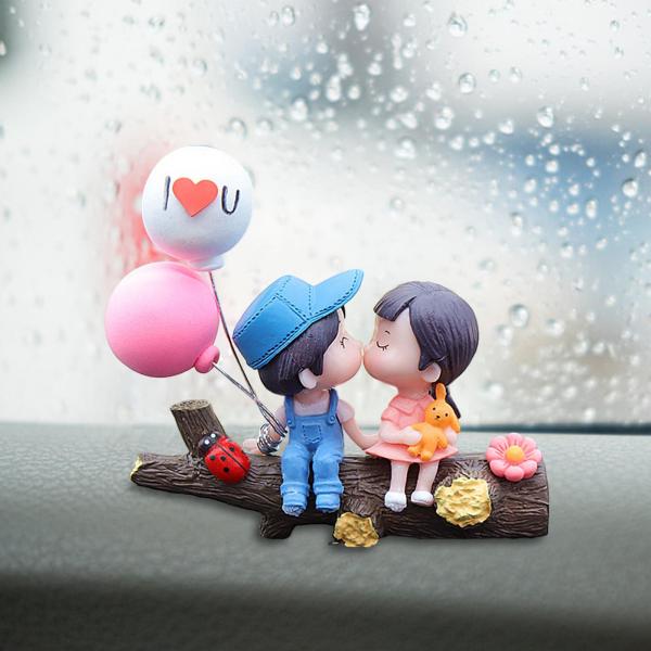 車のダッシュボードの装飾ミニチュアフィギュア像パーティーの女の子のギフトフォークブルーパウダー