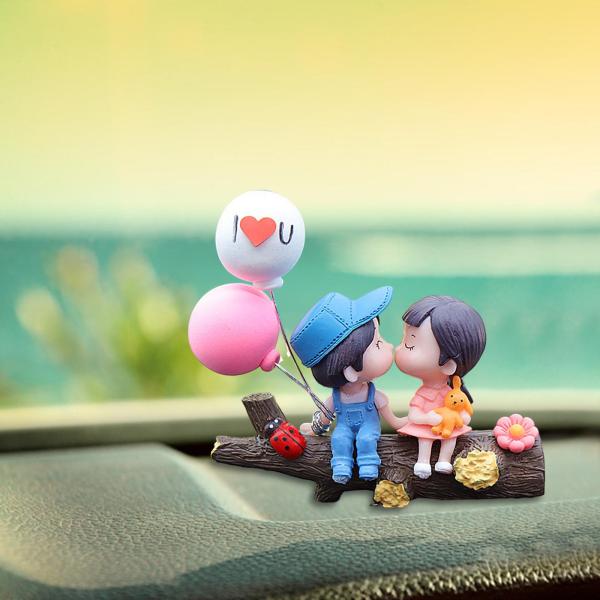 車のダッシュボードの装飾ミニチュアフィギュア像パーティーの女の子のギフトフォークブルーパウダー