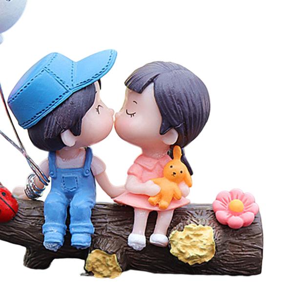 車のダッシュボードの装飾ミニチュアフィギュア像パーティーの女の子のギフトフォークブルーパウダー