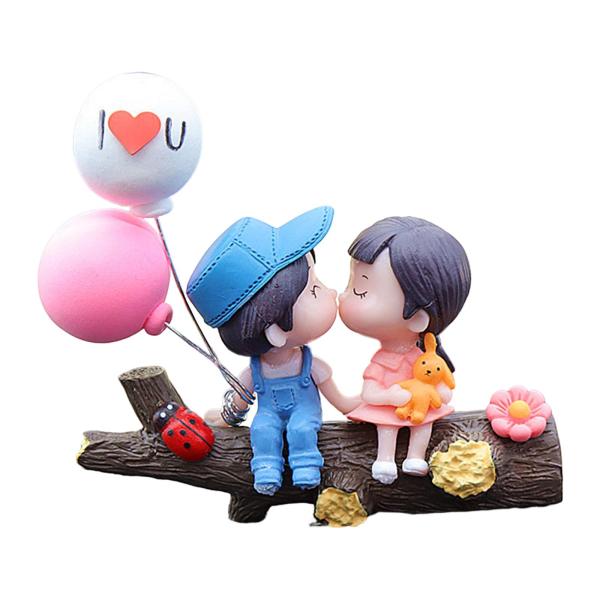 車のダッシュボードの装飾ミニチュアフィギュア像パーティーの女の子のギフトフォークブルーパウダー