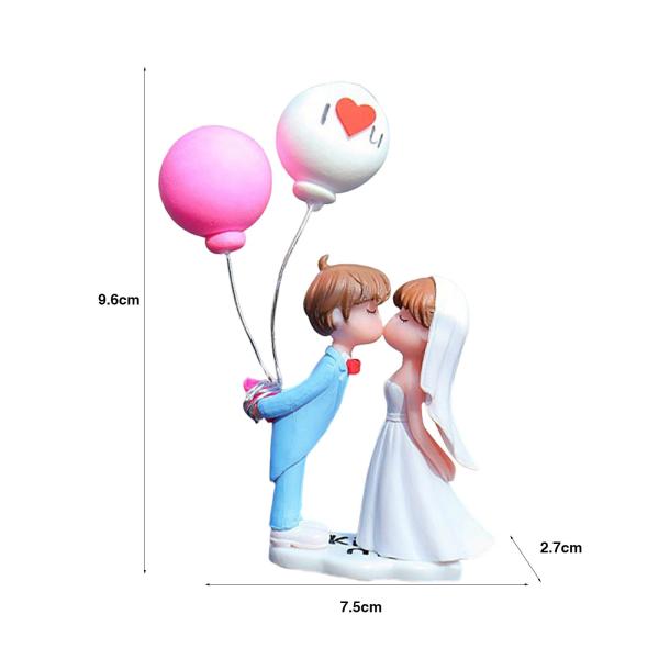 樹脂素敵なカップルの車の装飾寝室の車の男の子女の子の誕生日プレゼントブルーピンク