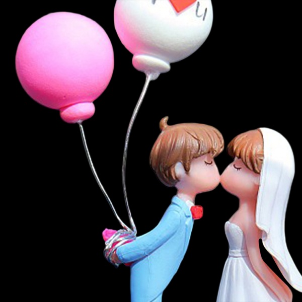 樹脂素敵なカップルの車の装飾寝室の車の男の子女の子の誕生日プレゼントブルーピンク