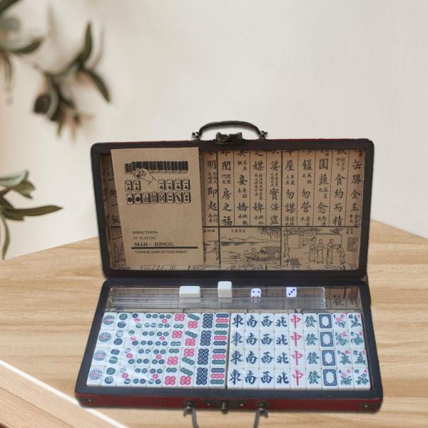 中国古玩 中国製 麻雀 ボードゲーム 伝統的な中国の麻雀、ファミリー麻雀ゲーム、伝統的なゲーム