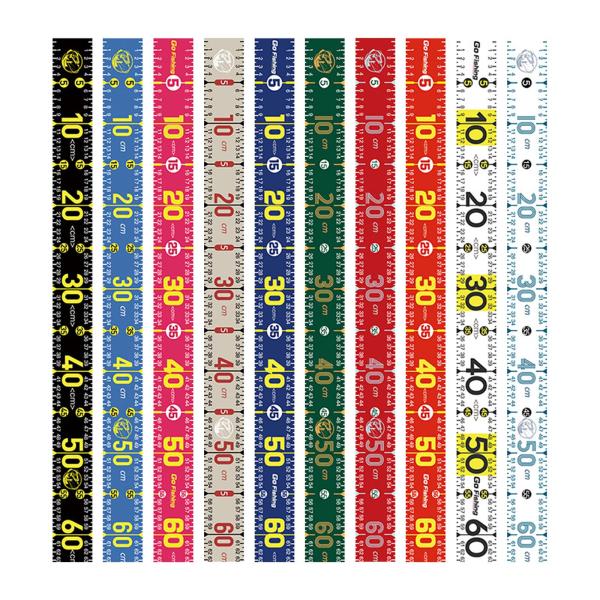魚測定ツール 51.18 インチ 折りたたみ式釣り定規 ボート ヨット カヤック用 ブラック