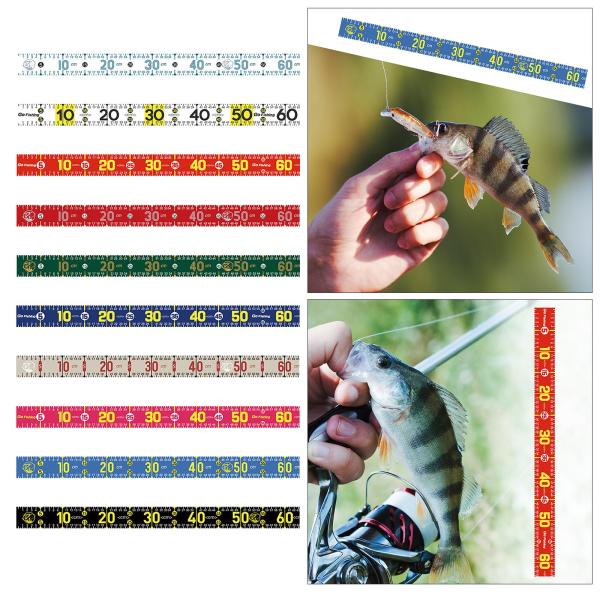 魚測定ツール 51.18 インチ 折りたたみ式釣り定規 ボート ヨット カヤック用 ブラック
