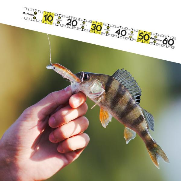 魚測定ツール 51.18 インチ 折りたたみ式釣り定規 ボート ヨット カヤック用 ホワイト A
