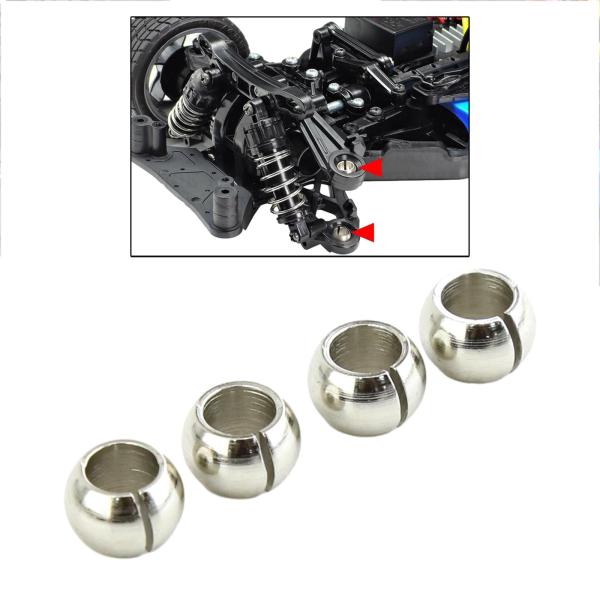 4 個の低摩擦ボール、アルミ合金ぶら下げアームボール低摩擦 TT02 1/10 RC モデルカーパーツリモコンおもちゃ