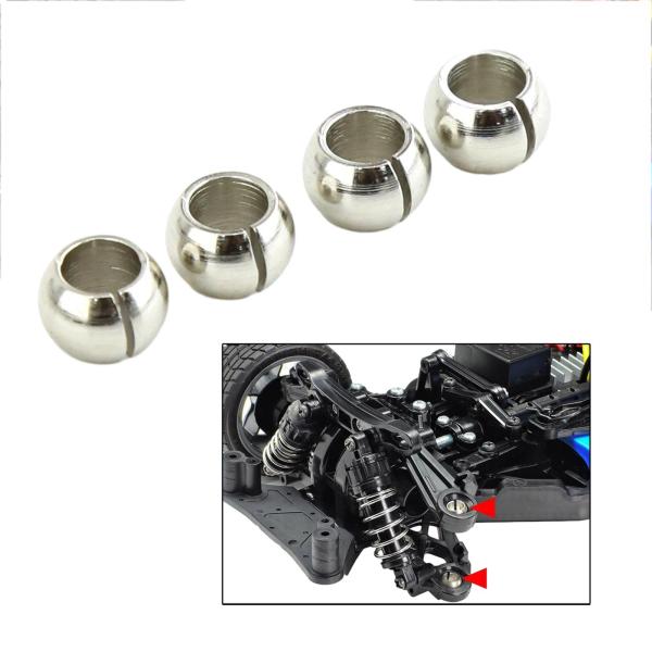 4 個の低摩擦ボール、アルミ合金ぶら下げアームボール低摩擦 TT02 1/10 RC モデルカーパーツリモコンおもちゃ