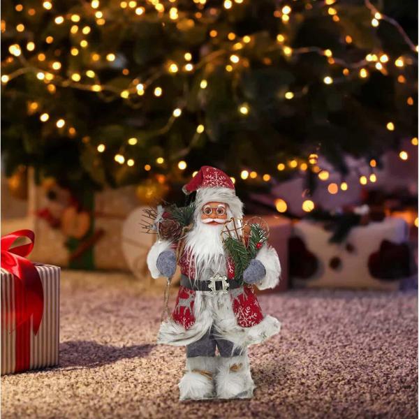 サンタクロースの置物、卓上クリスマス装飾装飾品、感謝祭用の装飾的なサンタ人形立ちサンタクロースフィギュア、｜stk-shop｜02