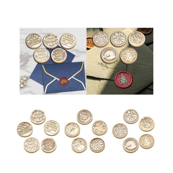 クリスマス シール スタンプ 5 個セット 25mm パーティー クリスマス ギフト グリーティングカード ヘラジカ用