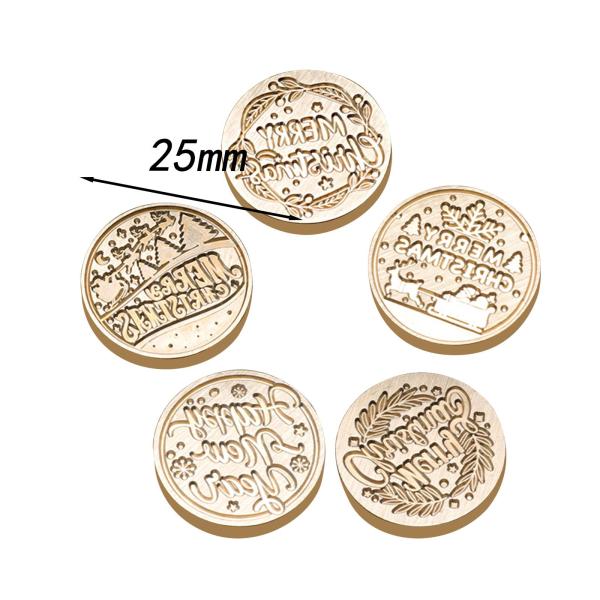 クリスマス シール スタンプ 5 個セット 25mm パーティー クリスマス ギフト グリーティングカード ヘラジカ用