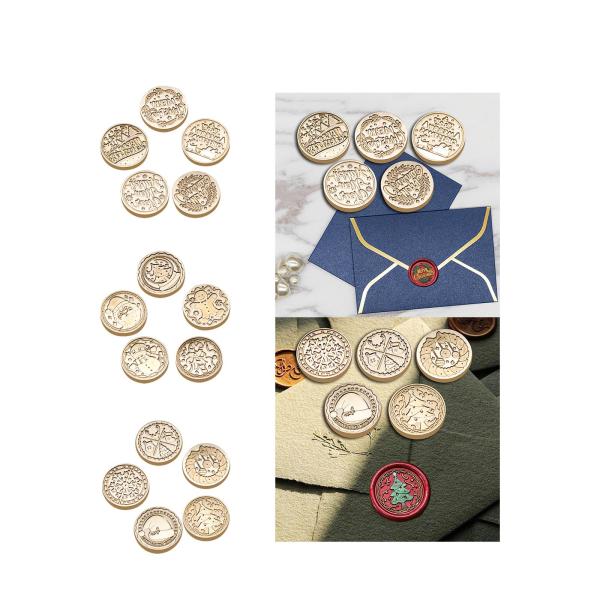 クリスマス シール スタンプ 5 個セット 25mm パーティー クリスマス ギフト グリーティングカード ヘラジカ用