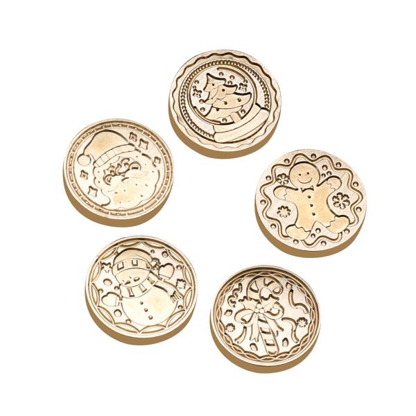 クリスマス シール スタンプ 5 個セット 25mm パーティー クリスマス ギフト グリーティングカード サンタクロース用