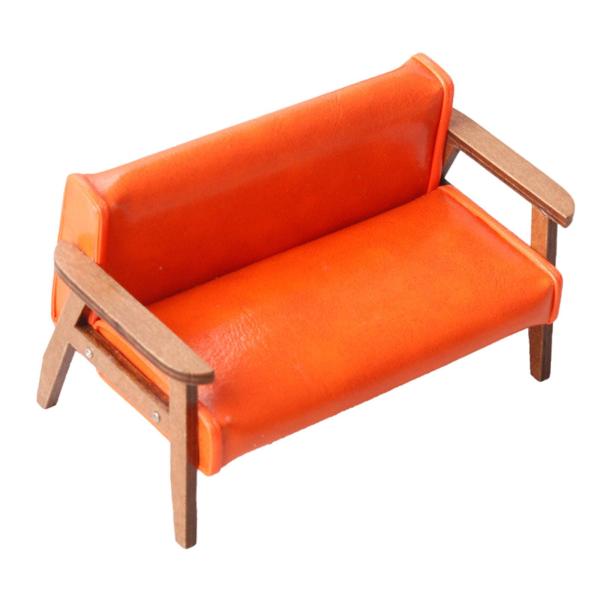 ドールハウス ミニソファ ドールハウス装飾 ジオラマ DIY プロジェクト用 ドールハウス オレンジ ビッグ