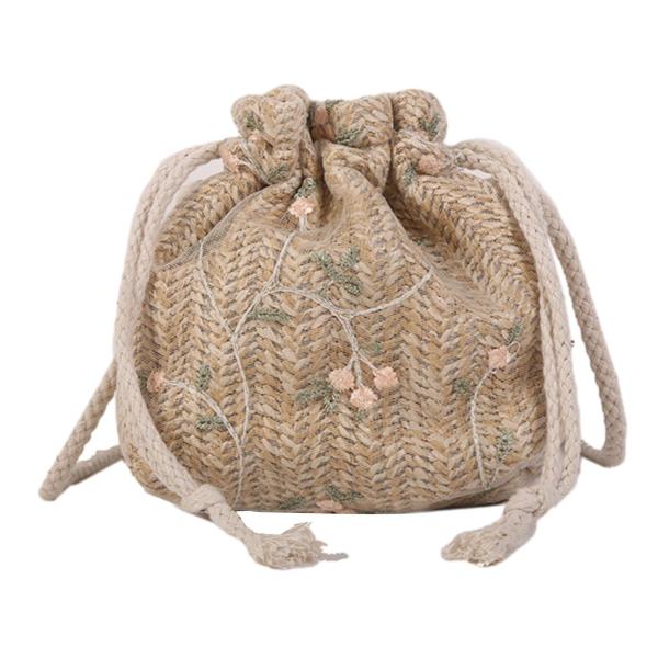 女性ショルダーバッグシンプルな巾着クロスボディバッグ旅行パーティーカジュアルカーキ