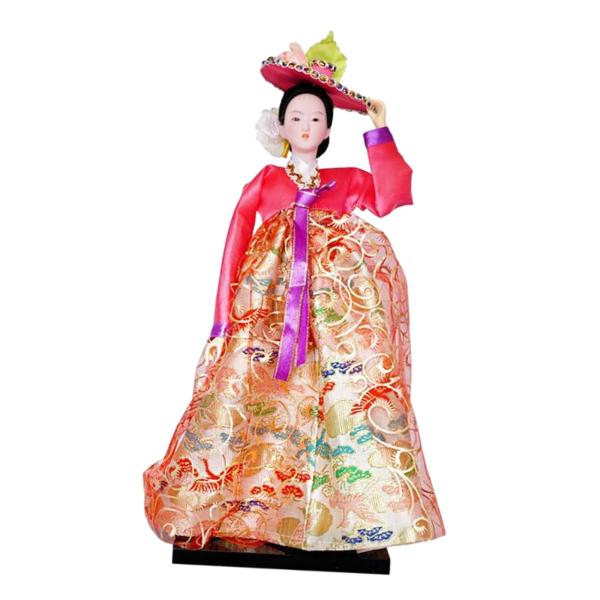 韓服人形 韓国芸者人形 ミニ歌舞伎像 伝統工芸品 アンティーク