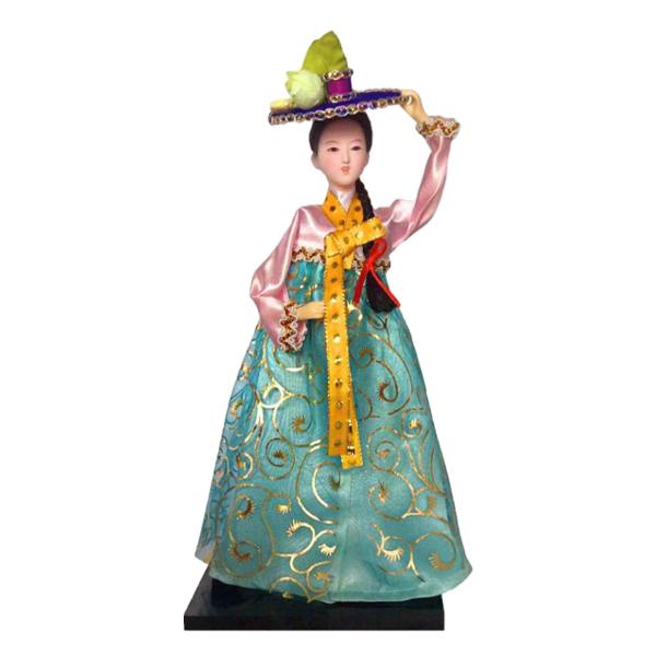 韓服人形 韓国芸者人形 ミニ歌舞伎像 伝統工芸品 アンティーク