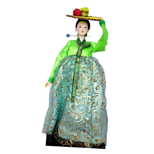 韓服人形 韓国芸者人形 ミニ歌舞伎像 伝統工芸品 アンティーク