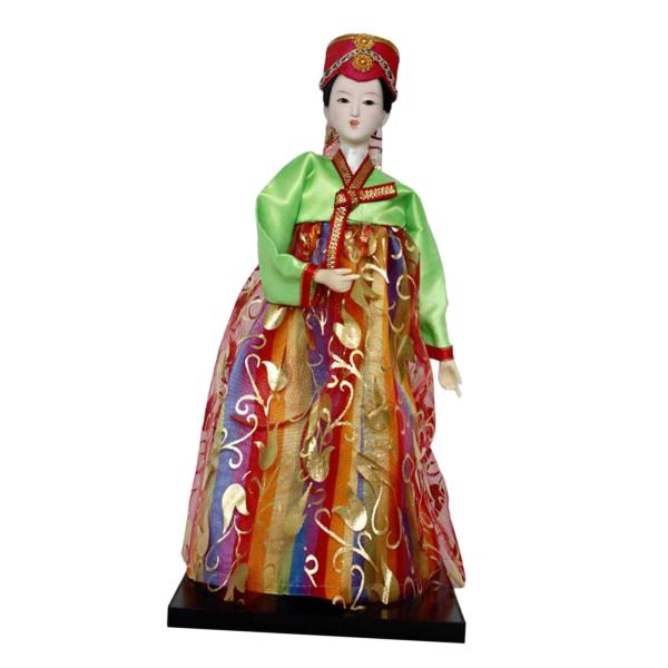 韓服人形 韓国芸者人形 ミニ歌舞伎像 伝統工芸品 アンティーク