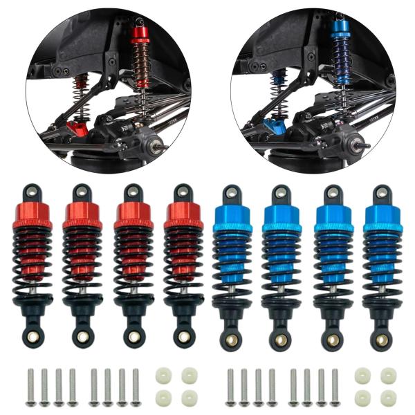 4 個 1:10 スケール RC ショックアブソーバー交換部品 TT02 M05 MF01x レッド用