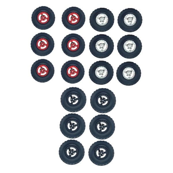 6x 1/12 1/16 RCカーホイールリムとタイヤ RCカー用頑丈なビーチタイヤ 赤