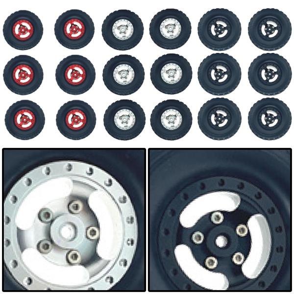 6x 1/12 1/16 RCカーホイールリムとタイヤ RCカー用頑丈なビーチタイヤ 赤