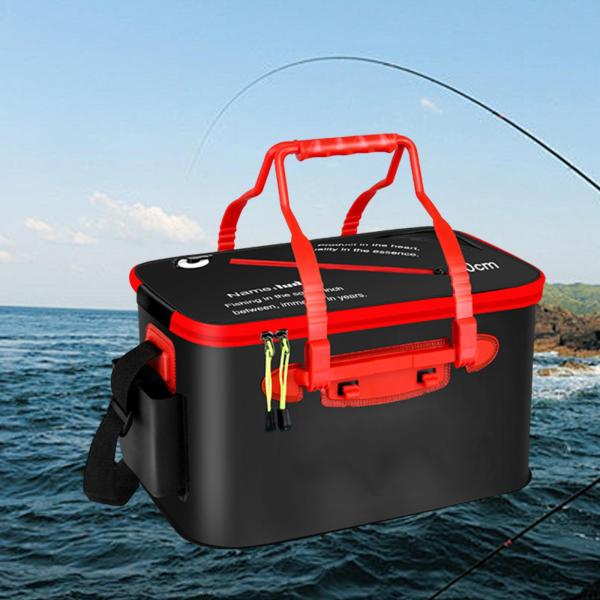 活魚コンテナ 厚手 折りたたみ式 魚バケツ キャンプ ガーデニング 釣り用 ブラック L