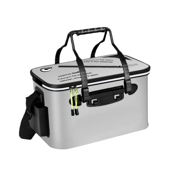 活魚コンテナ 厚手 折りたたみ式 魚バケツ キャンプ ガーデニング 釣り用 グレー S