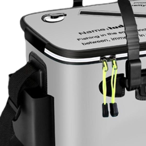 活魚コンテナ 厚手 折りたたみ式 魚バケツ キャンプ ガーデニング 釣り用 グレー L