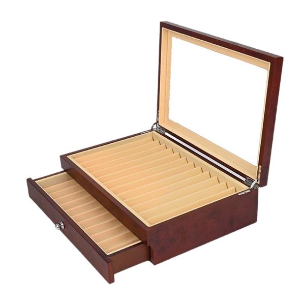 イタリア製 瘤杢 木製 ベロア 万年筆 ディスプレイ ケース 木製ペン