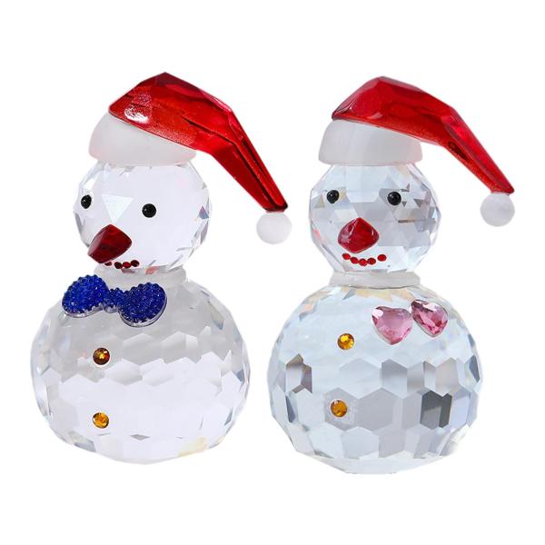 雪だるまの置物 透明 クリスマス デスクトップ オーナメント クリスマス テーブル デコレーション ブルー