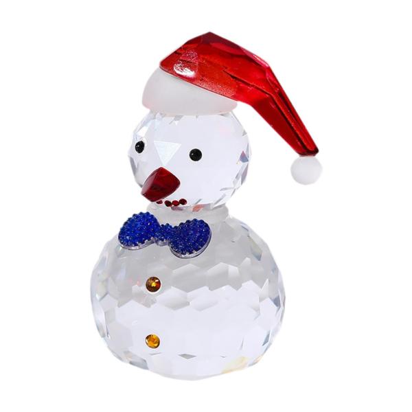 雪だるまの置物 透明 クリスマス デスクトップ オーナメント クリスマス テーブル デコレーション ブルー