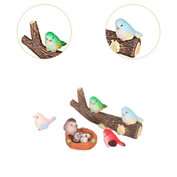 ミニチュア妖精の庭の像 ミニチュア風景飾り かわいい ホームデコレーション 鳥の装飾 ミニチュア鳥の置物