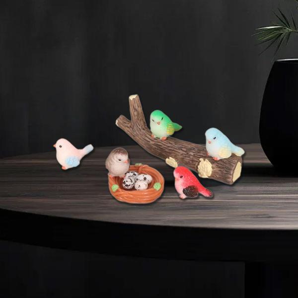 ミニチュア妖精の庭の像 ミニチュア風景飾り かわいい ホームデコレーション 鳥の装飾 ミニチュア鳥の置物