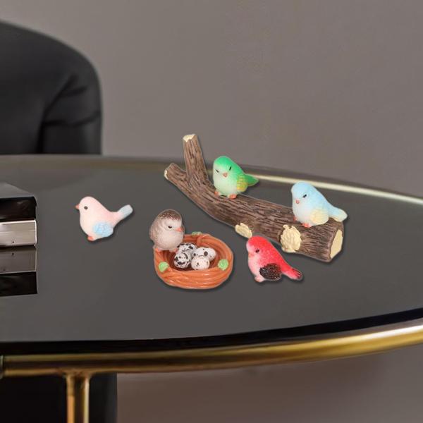ミニチュア妖精の庭の像 ミニチュア風景飾り かわいい ホームデコレーション 鳥の装飾 ミニチュア鳥の置物