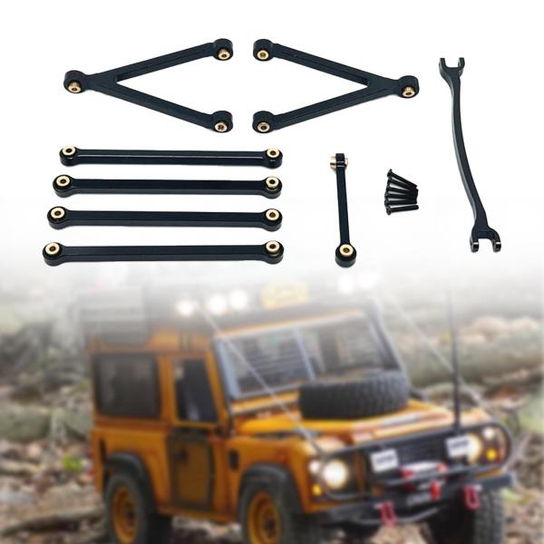 8ピース ハイクリアランス シャーシリンクセット スペアパーツ Fcx24 モデルトラック用 ブラック