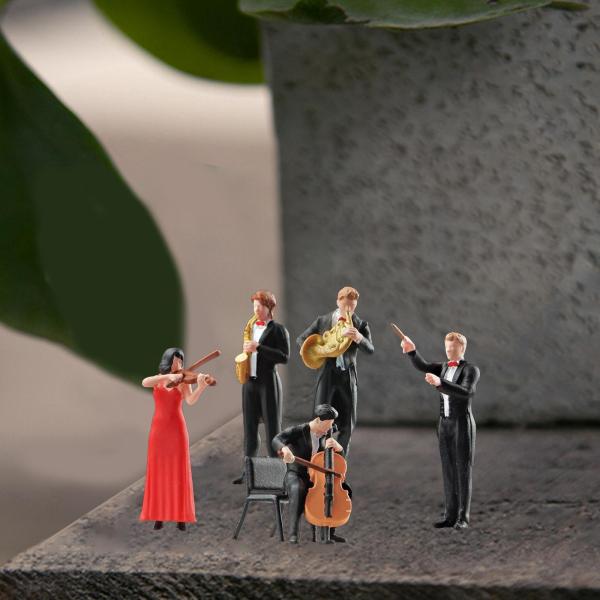 1:64スケール バンドフィギュア ジオラマ 電車レイアウト用 マイクロ風景 DIY シーン サックス奏者