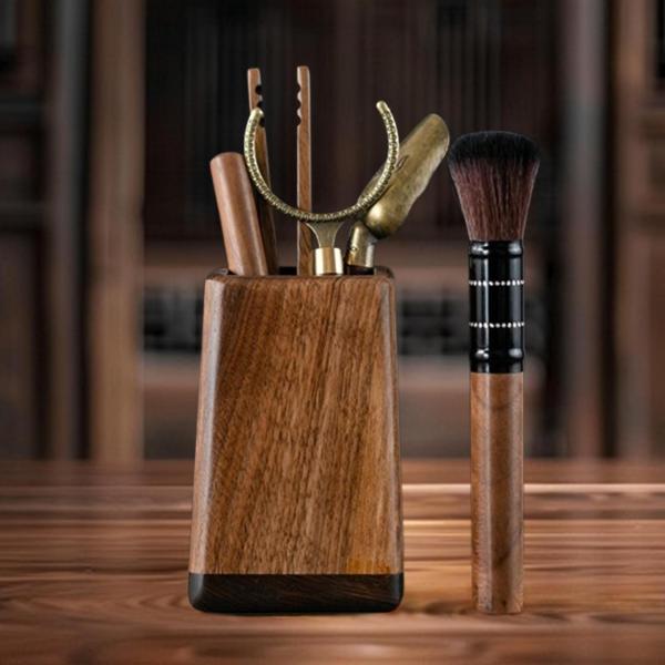 伝統的なカンフーティーセット 茶道 お茶好きの家族へのホリデーギフト ブラウンとブラック