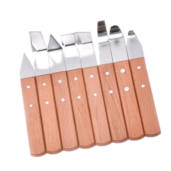 8x ステンレス鋼粘土彫刻セットクラフトトリミングセラミックツールセットプロの陶器彫刻ツールカボチャ子供用